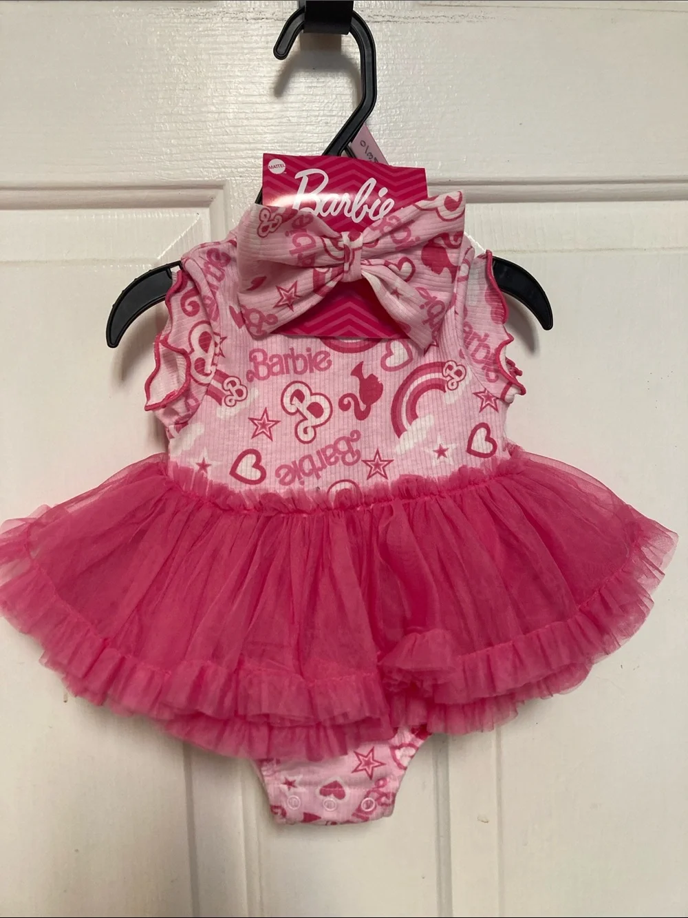 Barbie Hot Pink and Light Pink Tulle Tutu Dress with Bow Headband